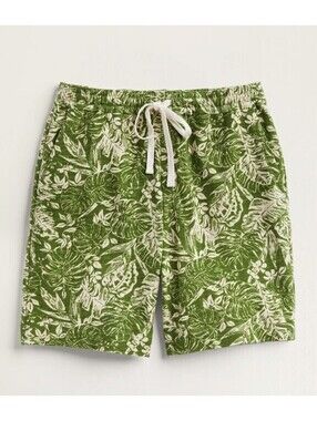 Pendleton Men’s Wayside Knit Short Olive Green Tropical Print Pockets Size L
